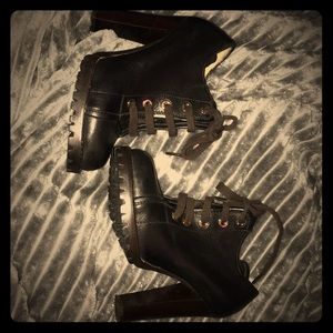 Dolce lace heeled boots